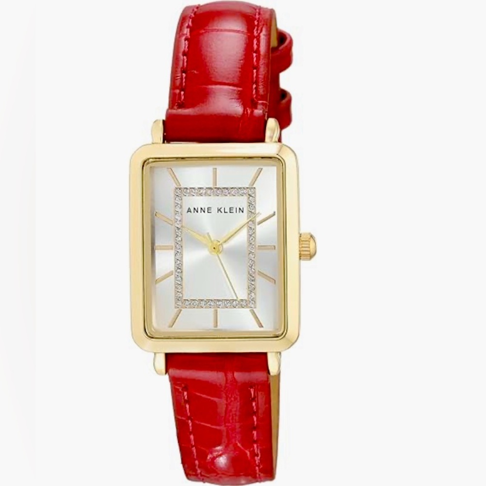 Anne Klein Watch- Red Wrist Band & Original Box